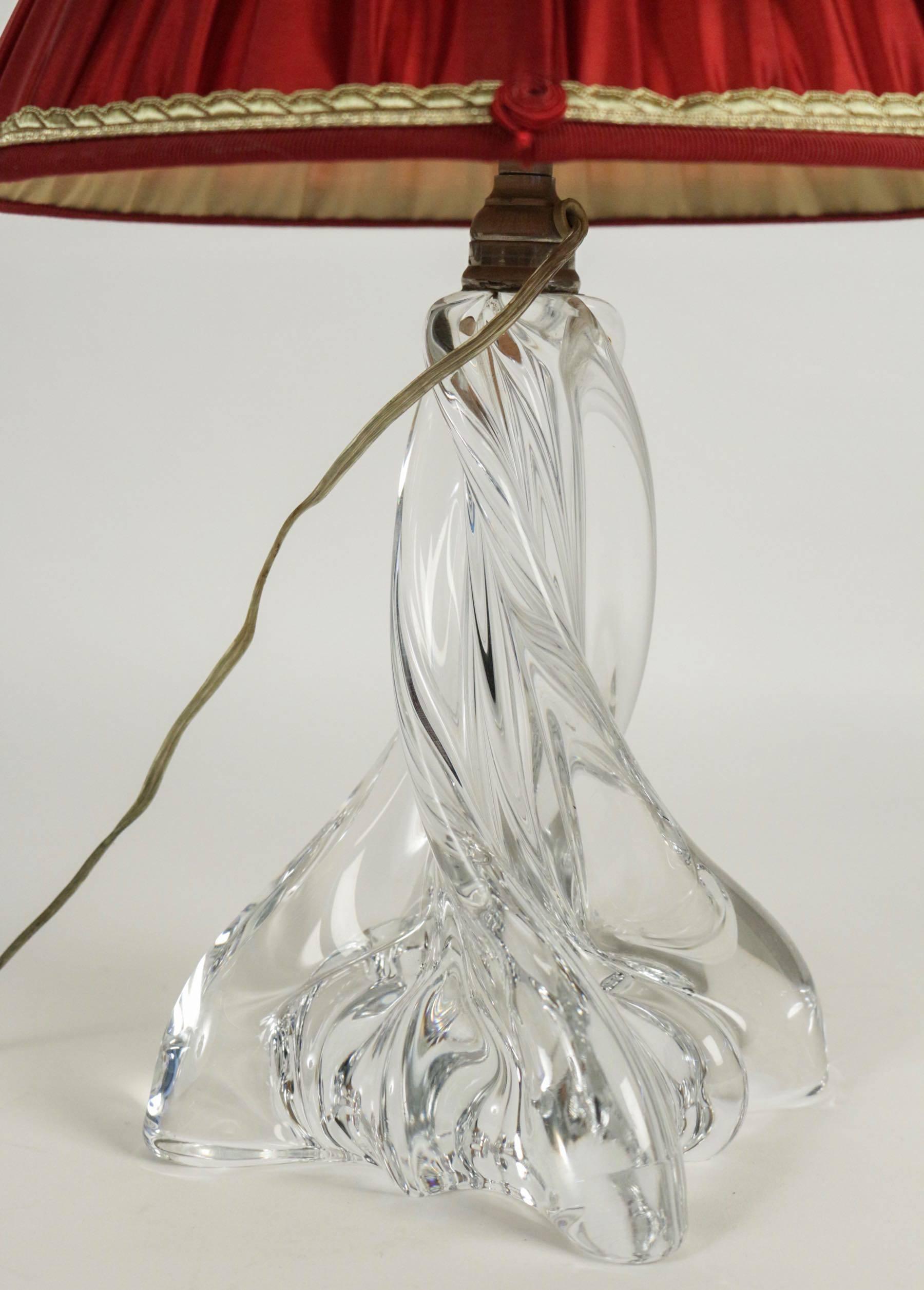 Crystal Lamp Signed by Maison Baccarat, Late 20th Century, circa 1970 In Excellent Condition In Saint Ouen, FR