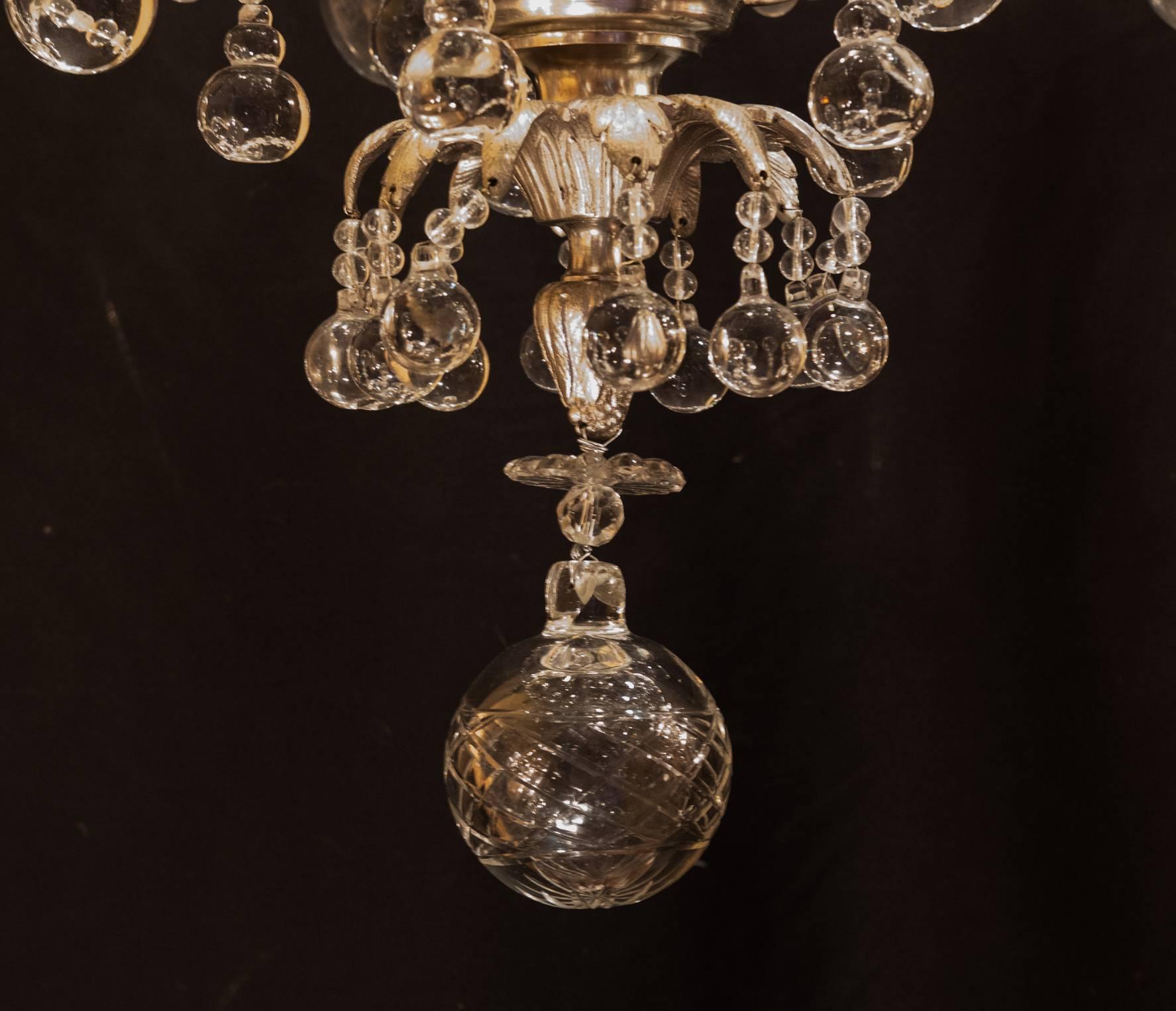 French Louis XV Style Old Silver Plate and Crystal Chandelier by Maison Baguès 5