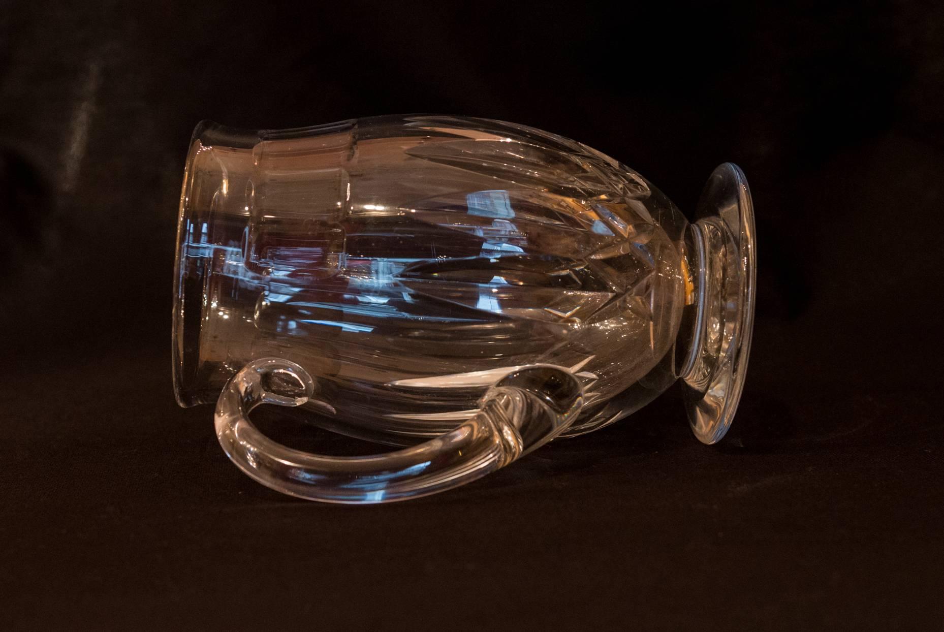 Hand-Carved Cristalleries Baccarat Hand-Cut Crystal Water Decanter, Signed circa 1960