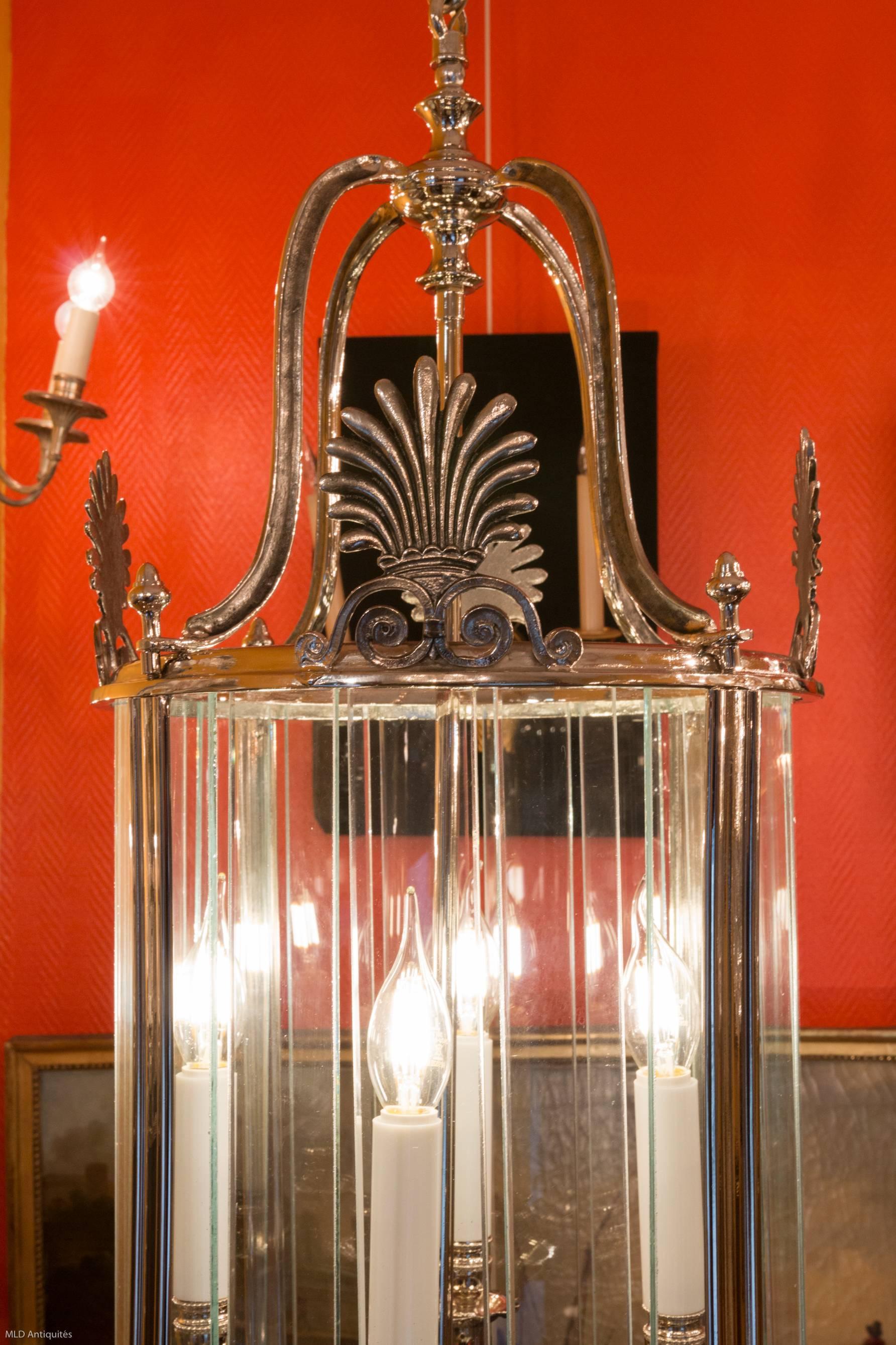 French, Empire Style Silver Plate Lantern, circa 1920 3