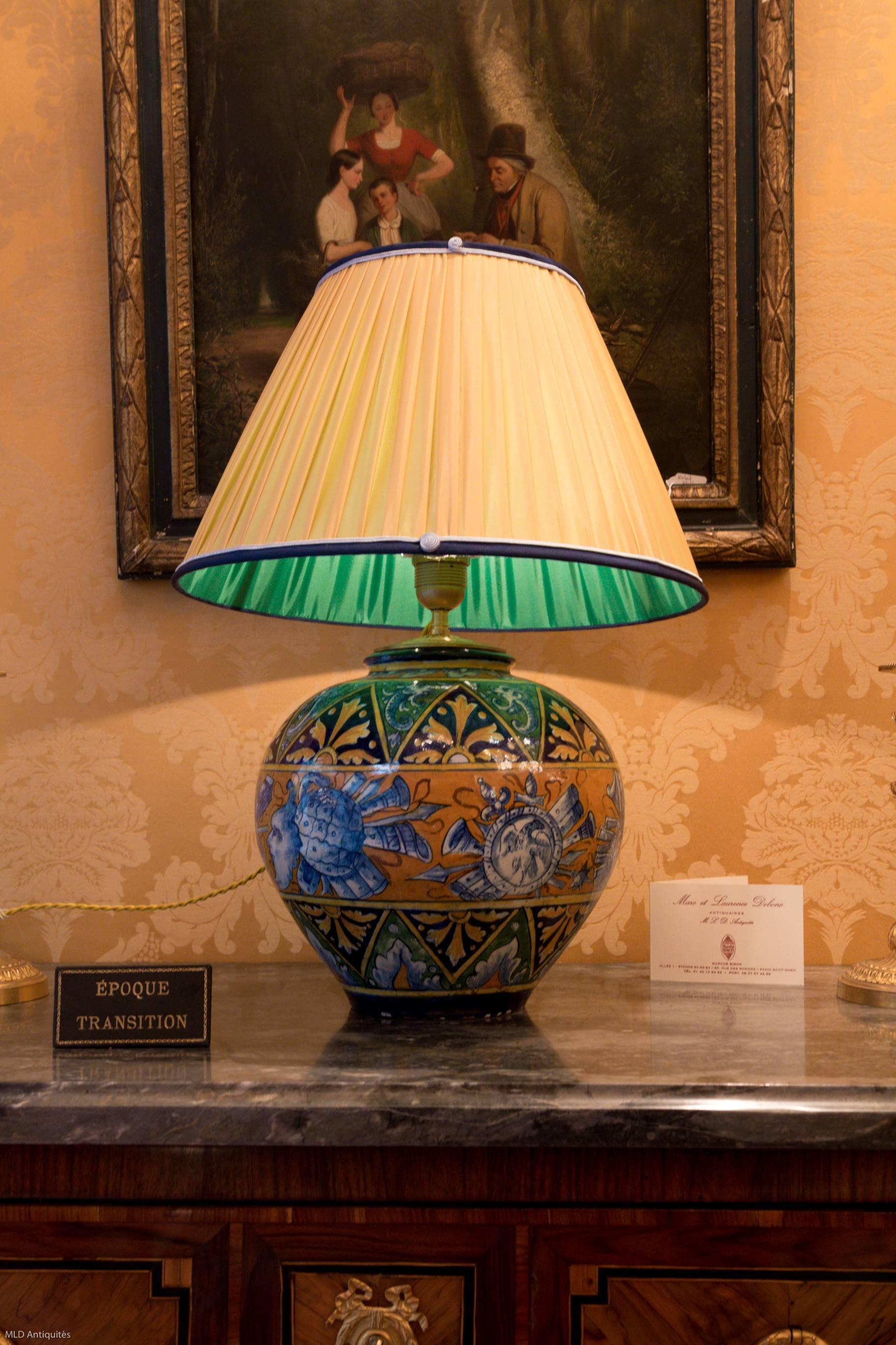 19th Century Italian Majolica Vase Lamp 5