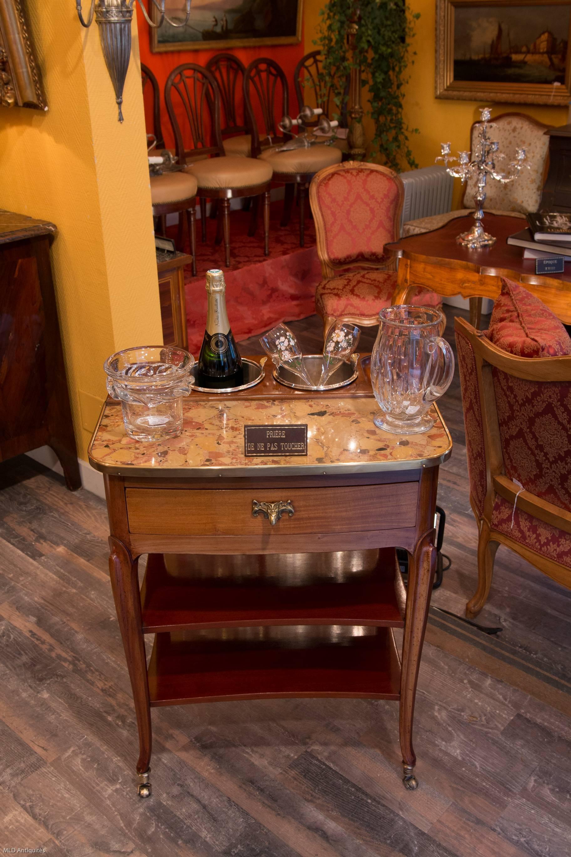 Louis XVI French Late 19th Century Mahogany Wine or Champagne Table Cooler, circa 1890