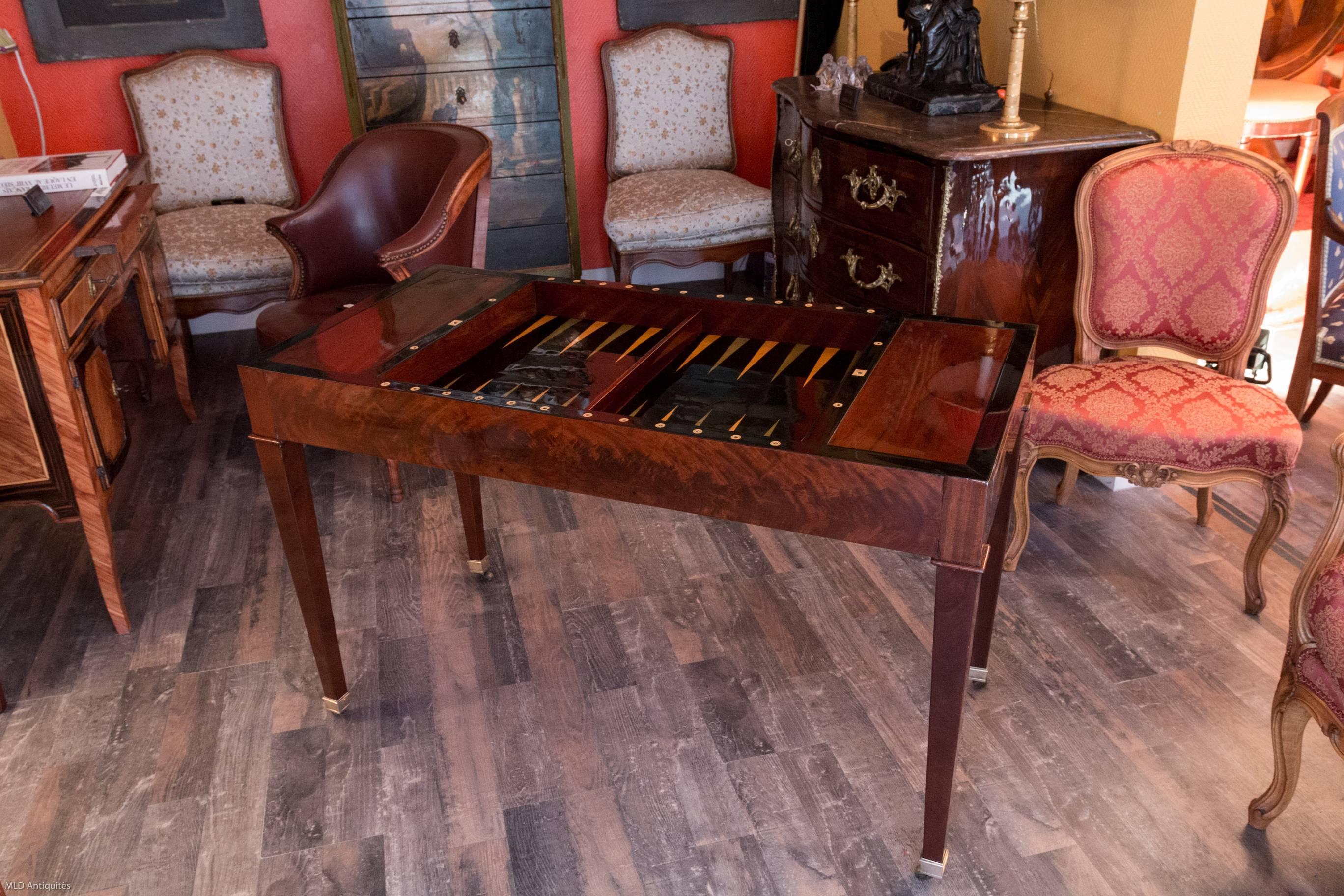 18th Century French Directoire Period  Tric-Trac Game Table Sign by Jacob Freres, circa 1798 For Sale