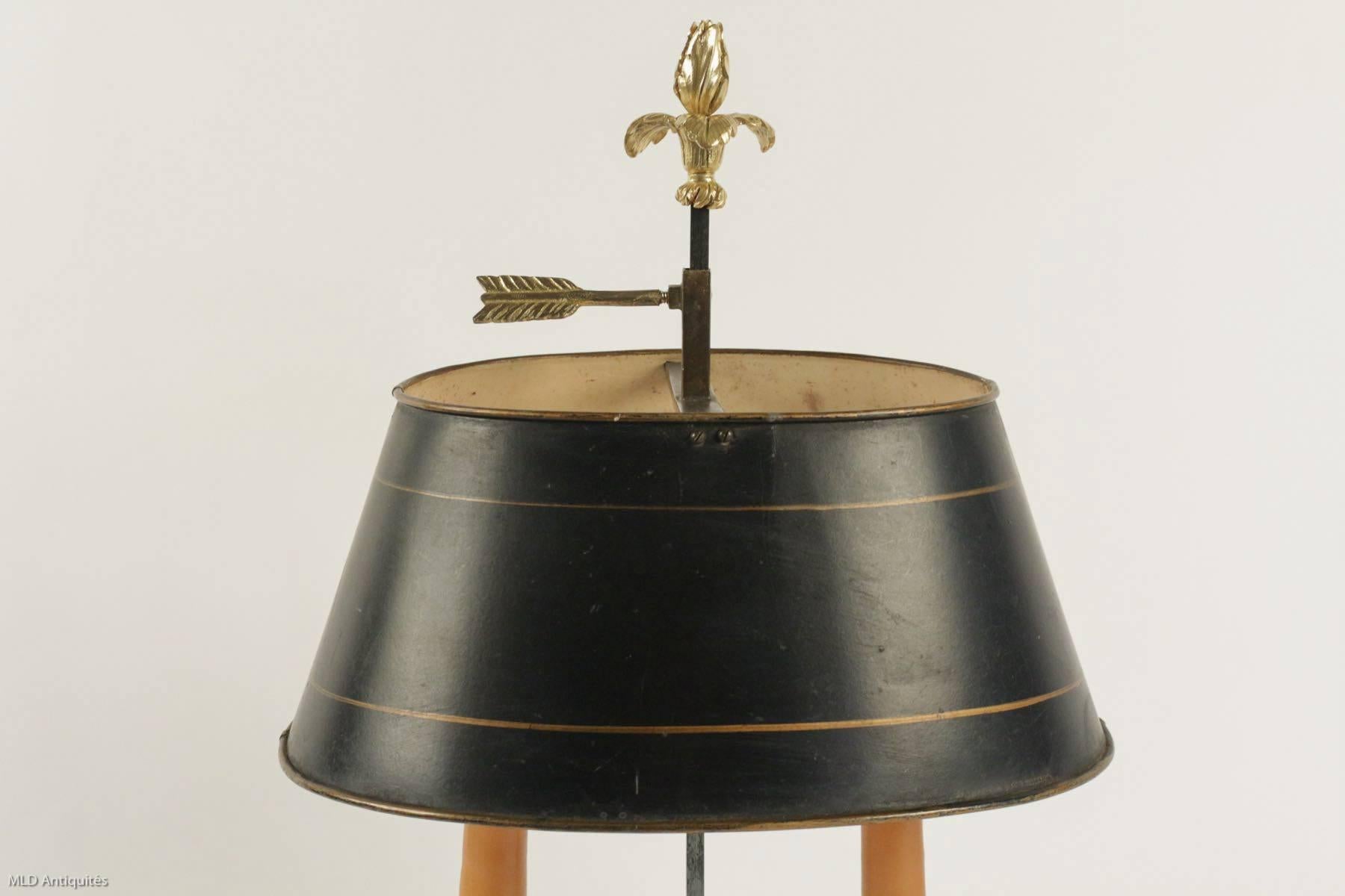 19th Century French Napoléon III Period Ormolu 'Bouillote' Lamp Sign by Henri Houdebine