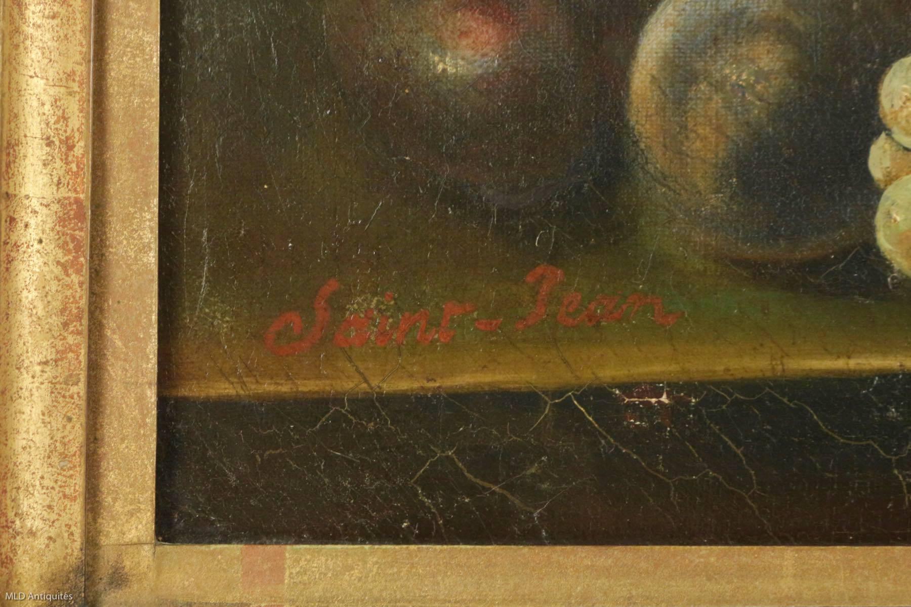 Simon Saint Jean Oil on Canvas Still Life with Fruits, circa 1830-1840 1