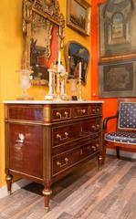 French Louis XVI Period Mahogany Marble-Top Commode, circa 1780