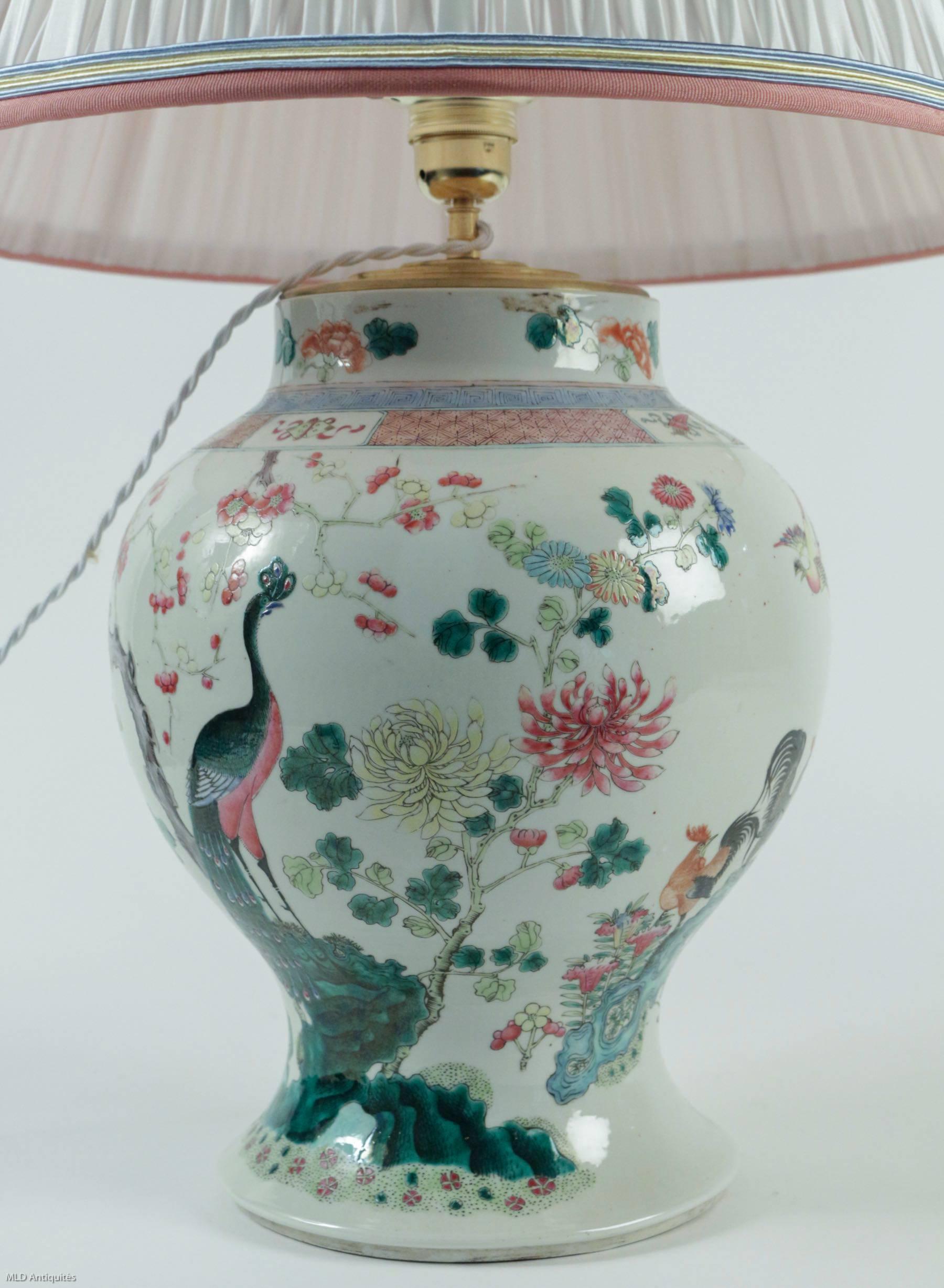 Late 19th Century Chinese Covered Jar Lamp, circa 1880 1