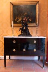 Italian Late 18th Century Ebonized Mahogany Marble-Top Commode, circa 1795