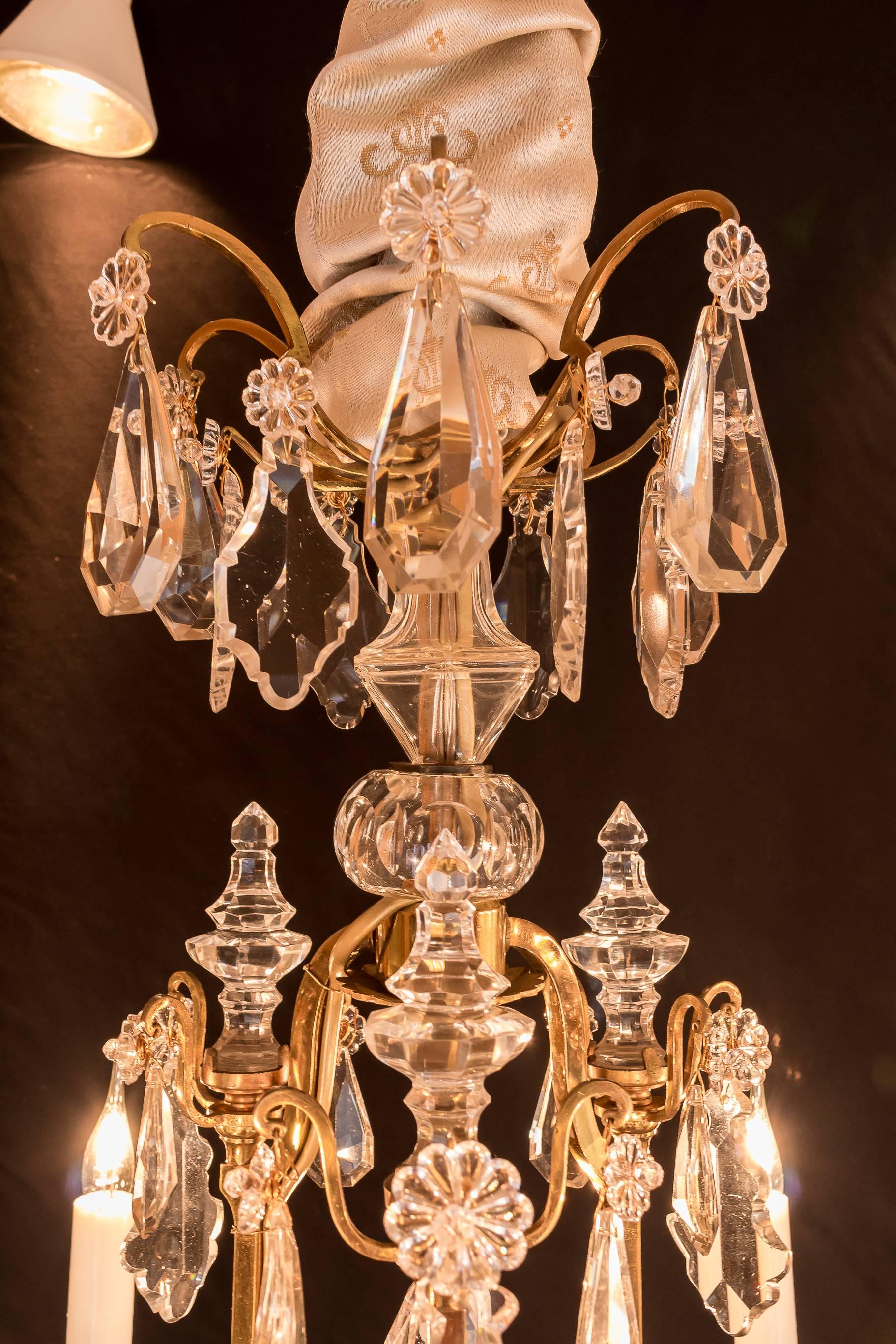 Louis XV Late 19th Century Ormolu & Crystal Chandelier by Cristalleries de Baccarat, 1880