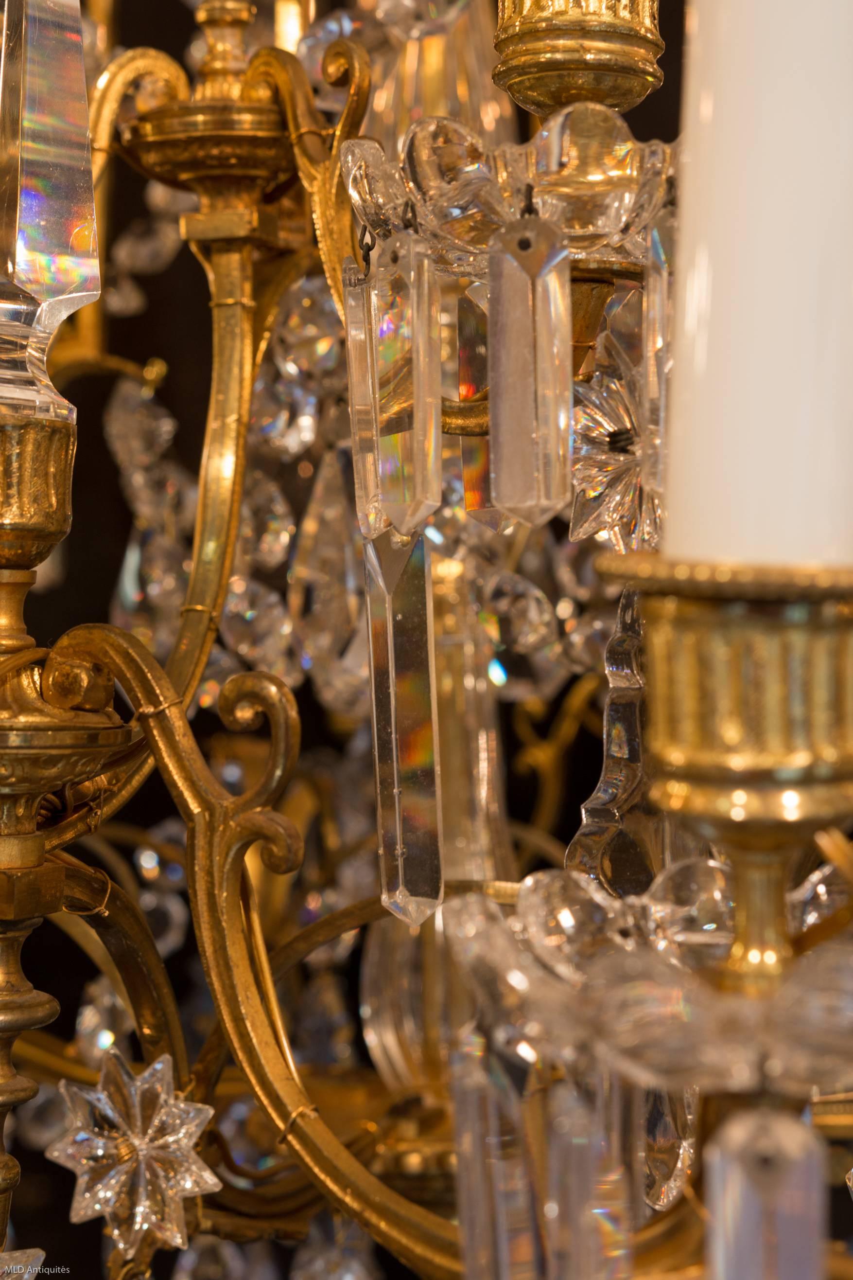 Late 19th Century Ormolu and Crystal Chandelier Sign by Cristalleries Baccarat 1