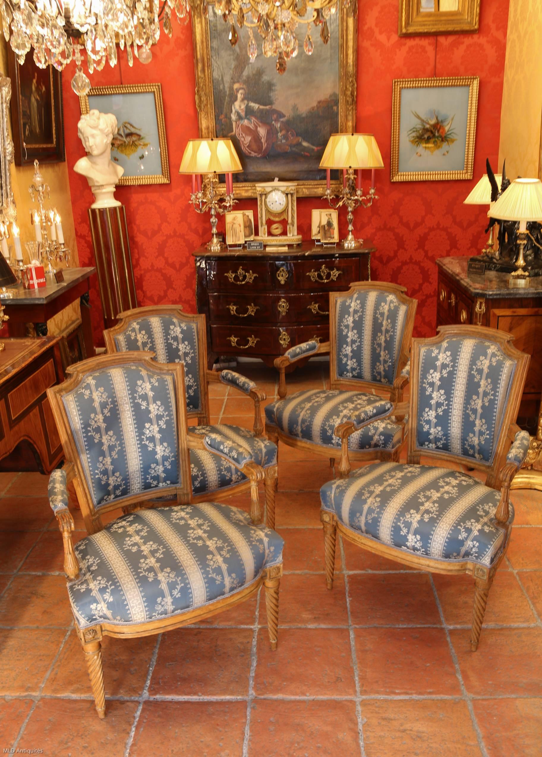 French Directoire Period Set of Four Armchairs Attributed to Georges Jacob 4