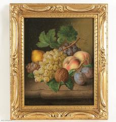Oil on Canvas Late 19th Century Fruits on a Marble Ledge Sign by Couder