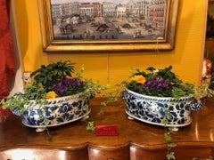 Late-17th Century, French Set of Planters, Nevers Faience circa 1690