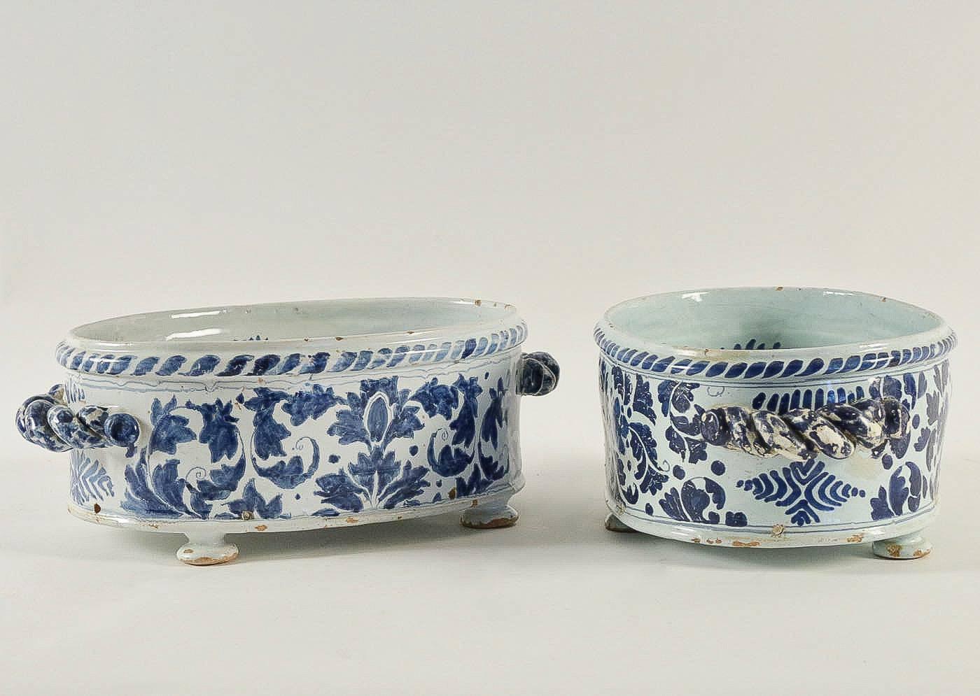 Late-17th Century, French Set of Planters, Nevers Faience circa 1690 3