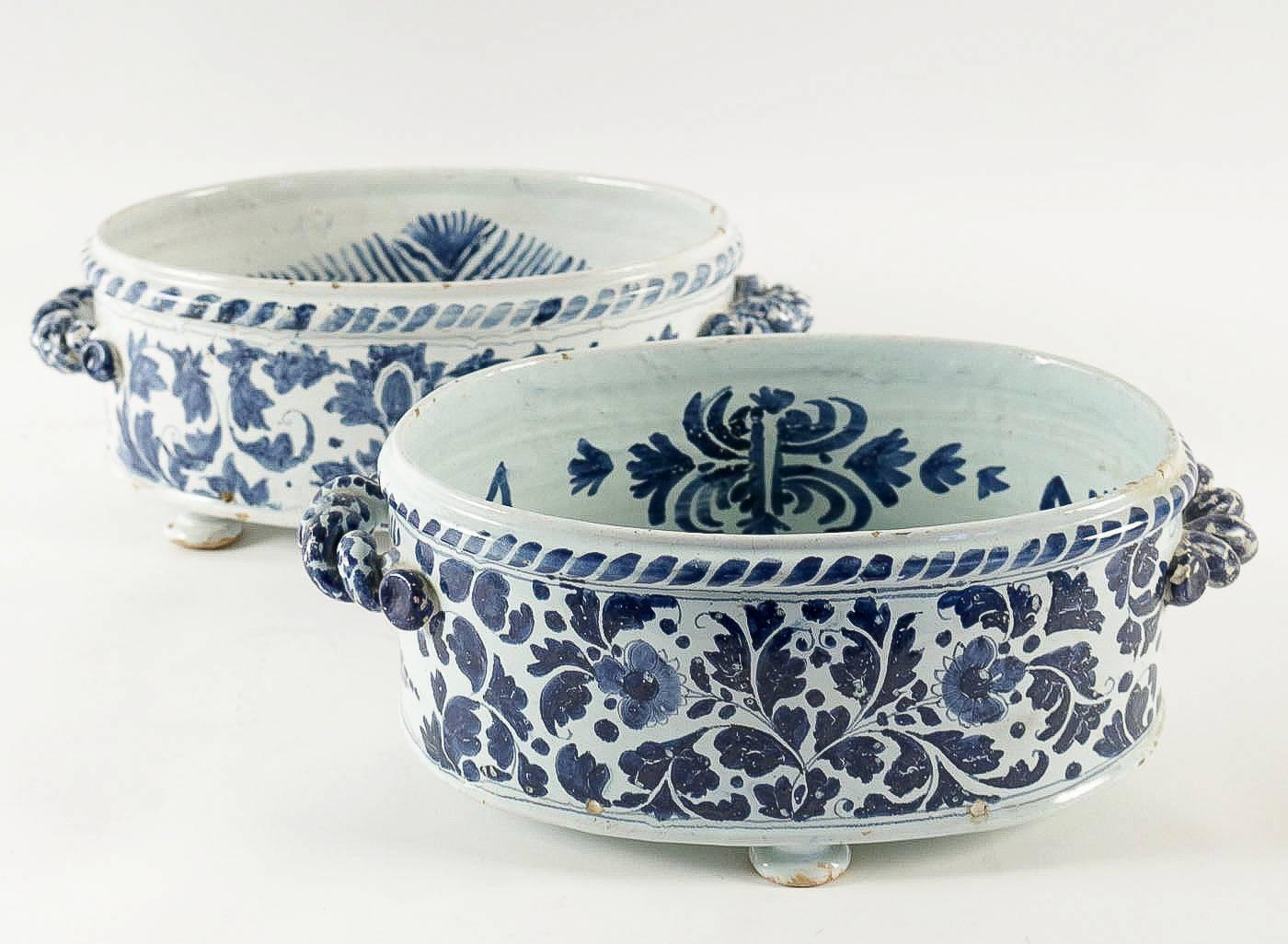 Late-17th Century, French Set of Planters, Nevers Faience circa 1690 4