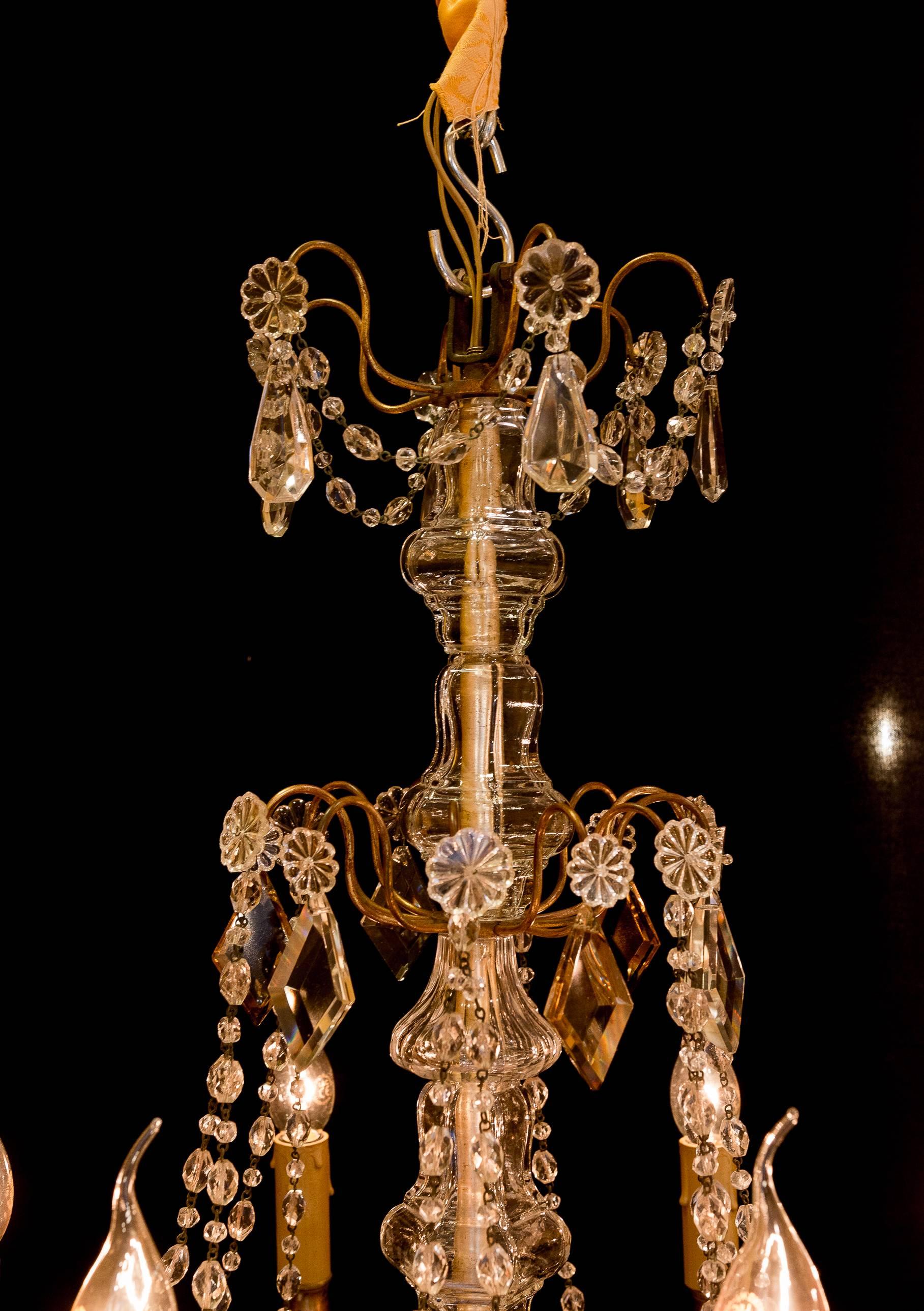 Louis XVI Late 19th Century Ormolu and Crystal Small Chandelier by Baccarat