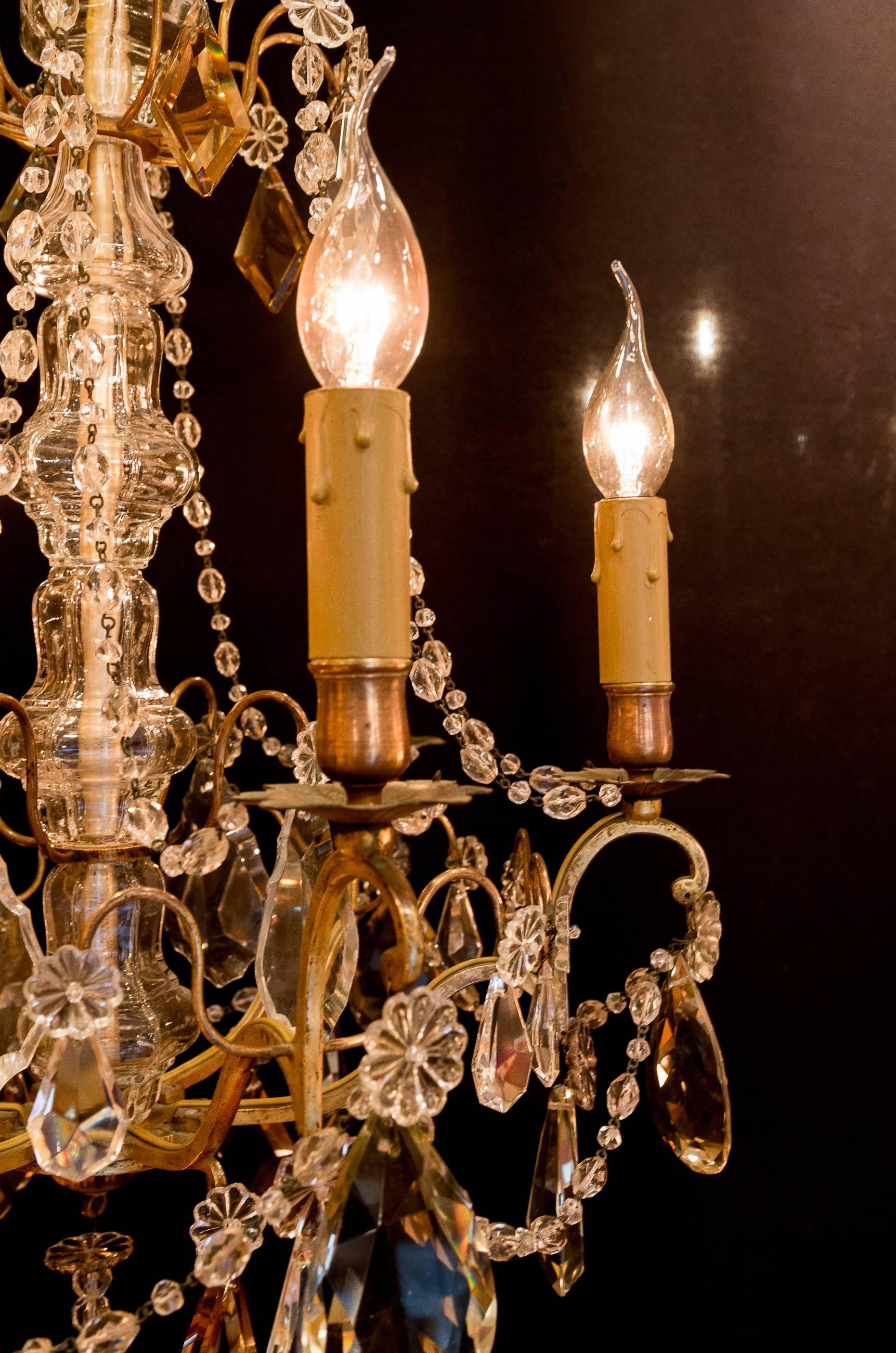 Late 19th Century Ormolu and Crystal Small Chandelier by Baccarat 1