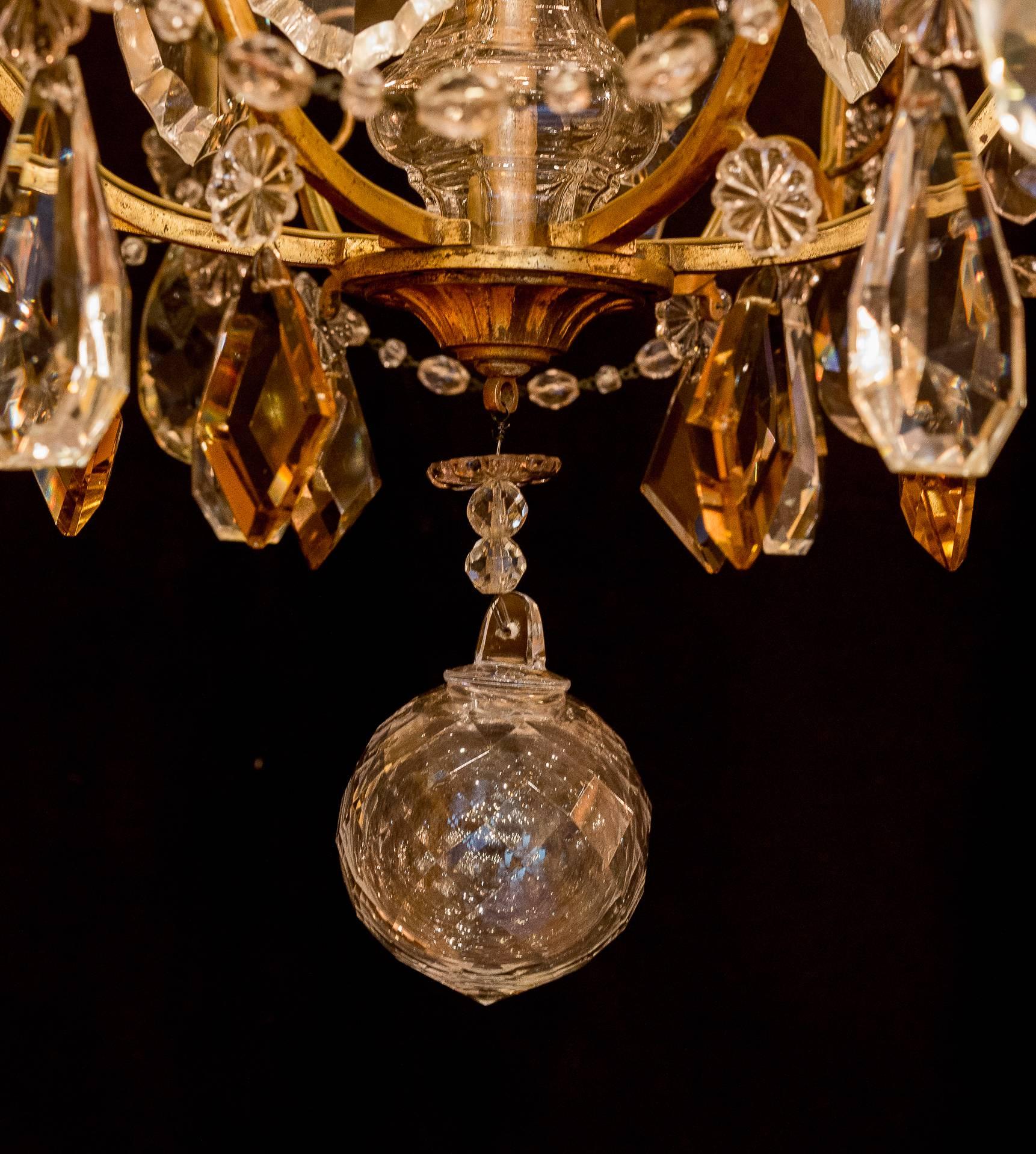 Late 19th Century Ormolu and Crystal Small Chandelier by Baccarat 2