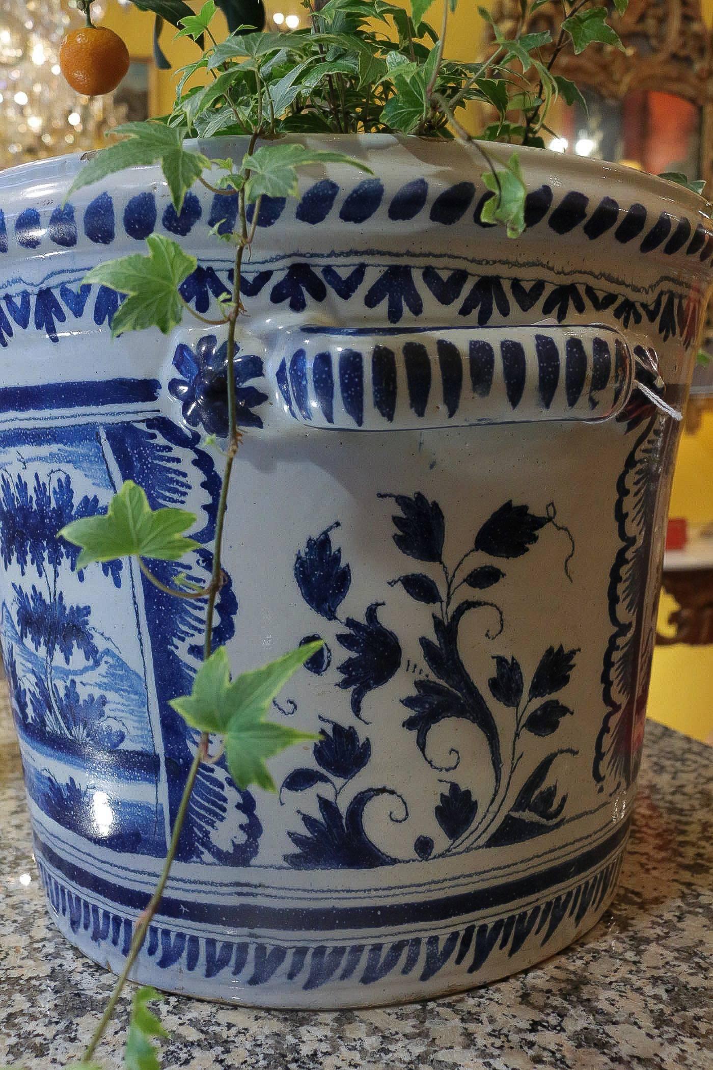 Nevers, French 18th Century, Large Faience Orange Pot 1