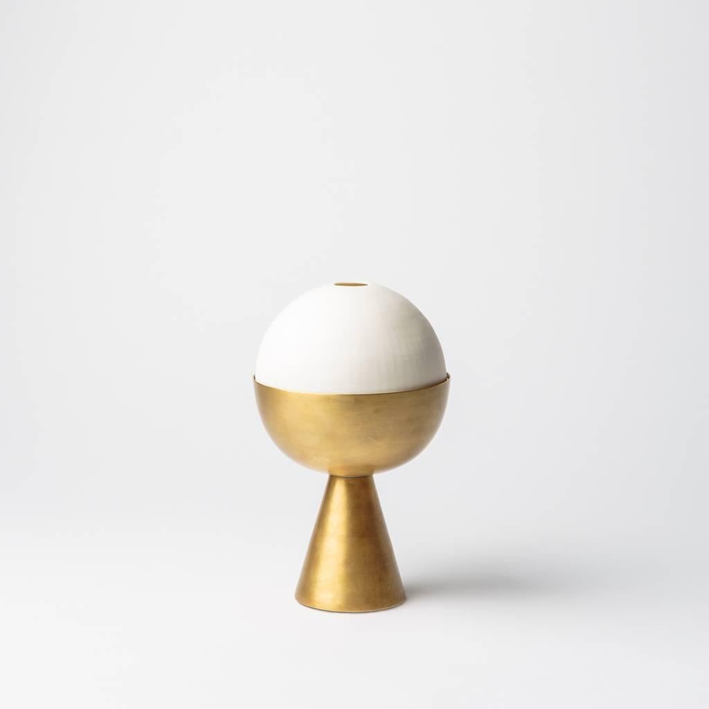 A result of experimentation with geometric forms in the APPARATUS library, the Censer connects ancient ritual with the tradition of coveted objects. spun, cast and machined brass are assembled to create a form that recalls a chalice. As an incense