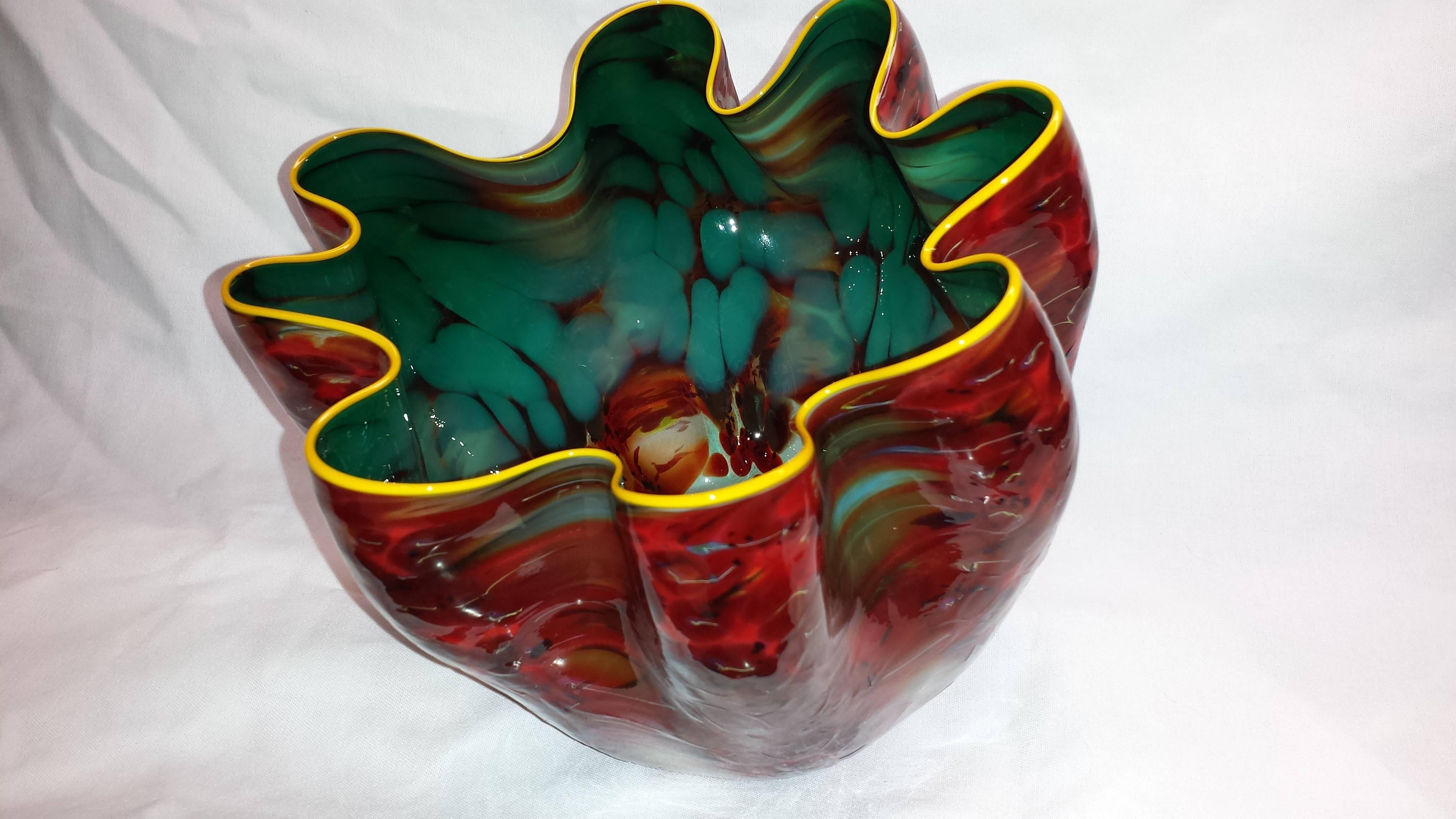 Dale Chihuly (American, b. 1941), Firefly Macchia for Portland Press, Studio Edition, 2008, signed and dated 