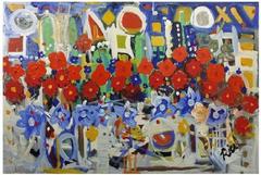 Ron Rice, "Wildflowers in the City", Acrylic on Canvas, Signed