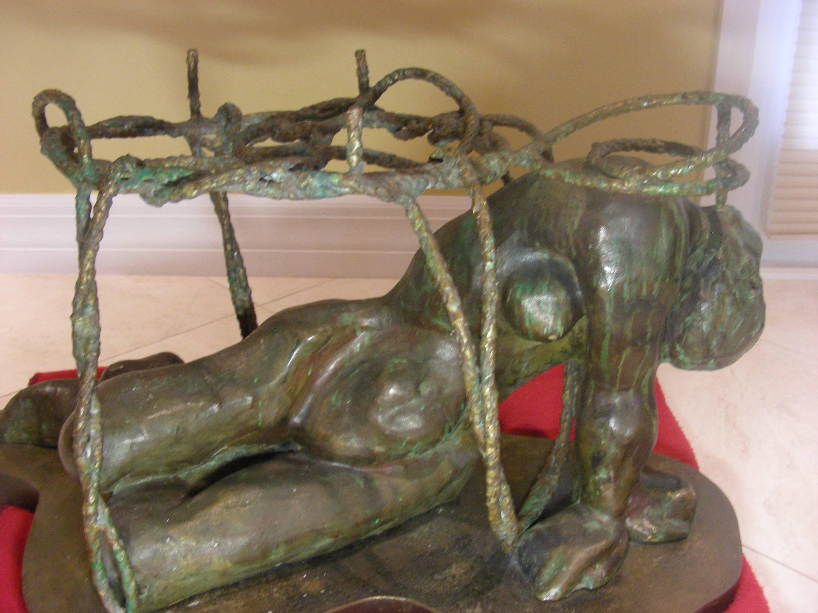 Philip and Kelvin LaVerne, Persephone Enslaved Bronze Coffee Table, circa 1969 In Good Condition For Sale In New York, NY