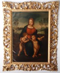 After Raffaello Sanzio da Urbino Oil Copy after "Madonna of the Goldfinch"