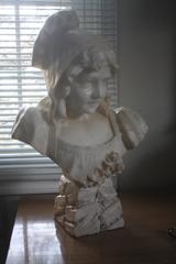 Italian Carved Marble Bust of a Young Woman