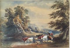 David Cox the Younger, English Landscape with Cattle, Watercolor