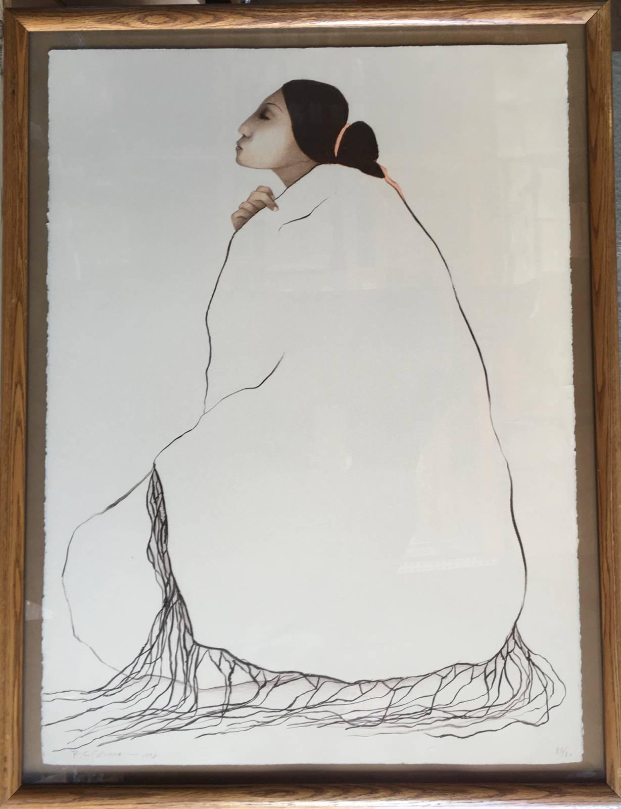 R.C. Gorman, Woman From Canyon de Chelly (State II), 1978, Lithograph, Signed.

Signed and dated lower left, numbered lower right 35/80, framed.

Measures: Height 30 in. x width 22 in. (sight).
Height 34 in. x width 26 in. (frame).

R. C.