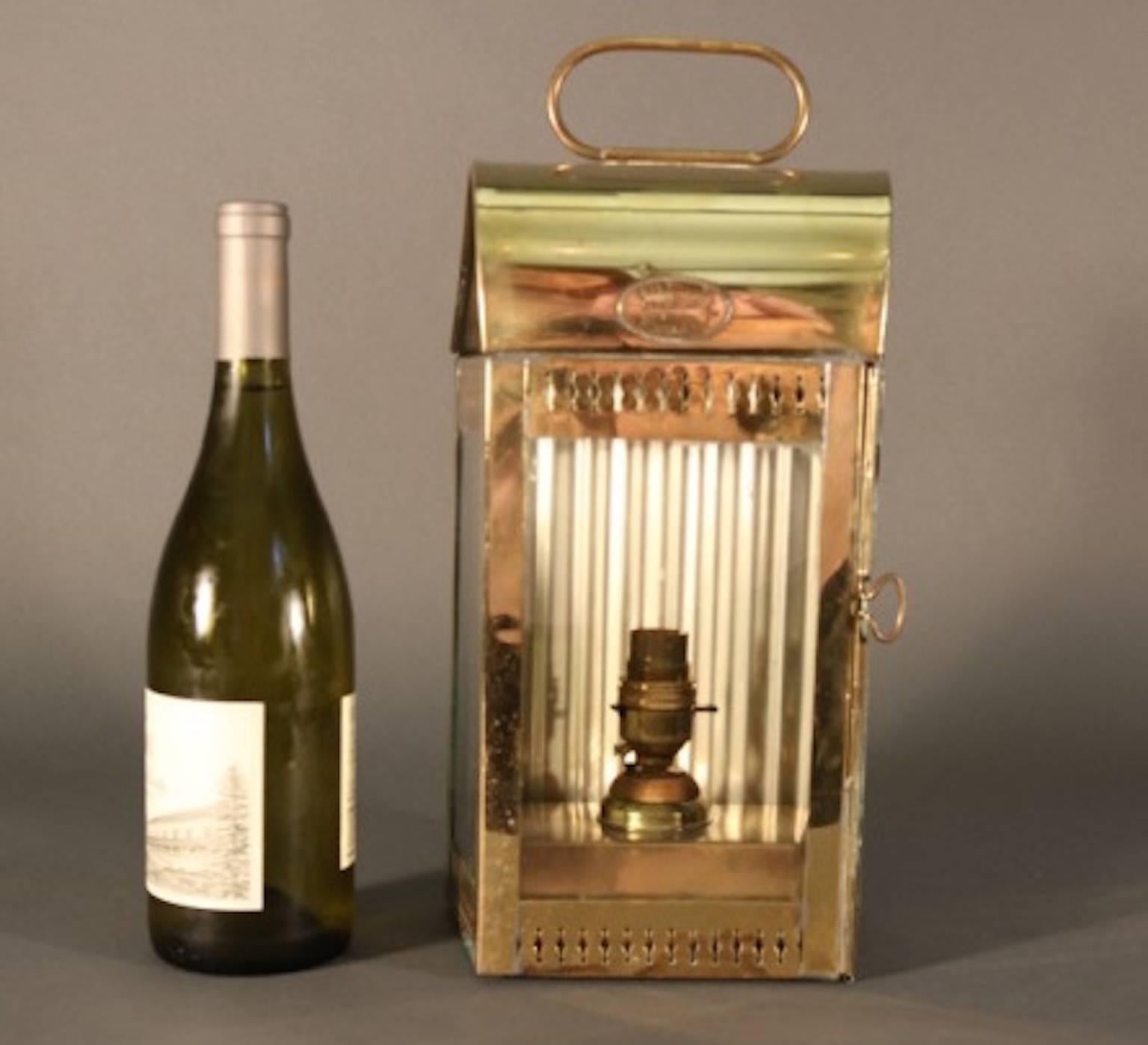 Davey & Co., Brass Yacht Lantern In Good Condition In Norwell, MA