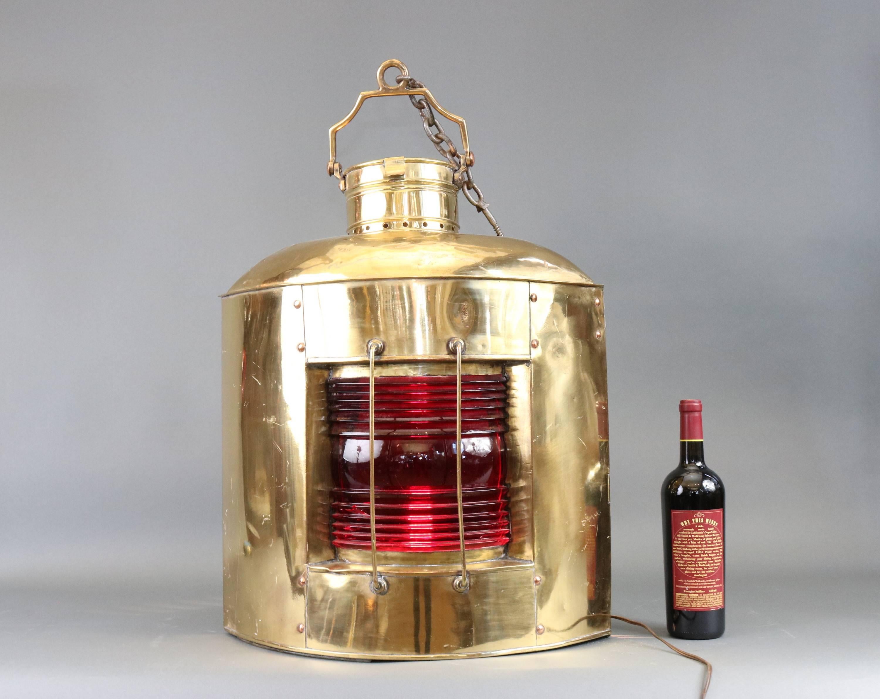 World's Largest Solid Brass Ship's Port Lantern For Sale 1