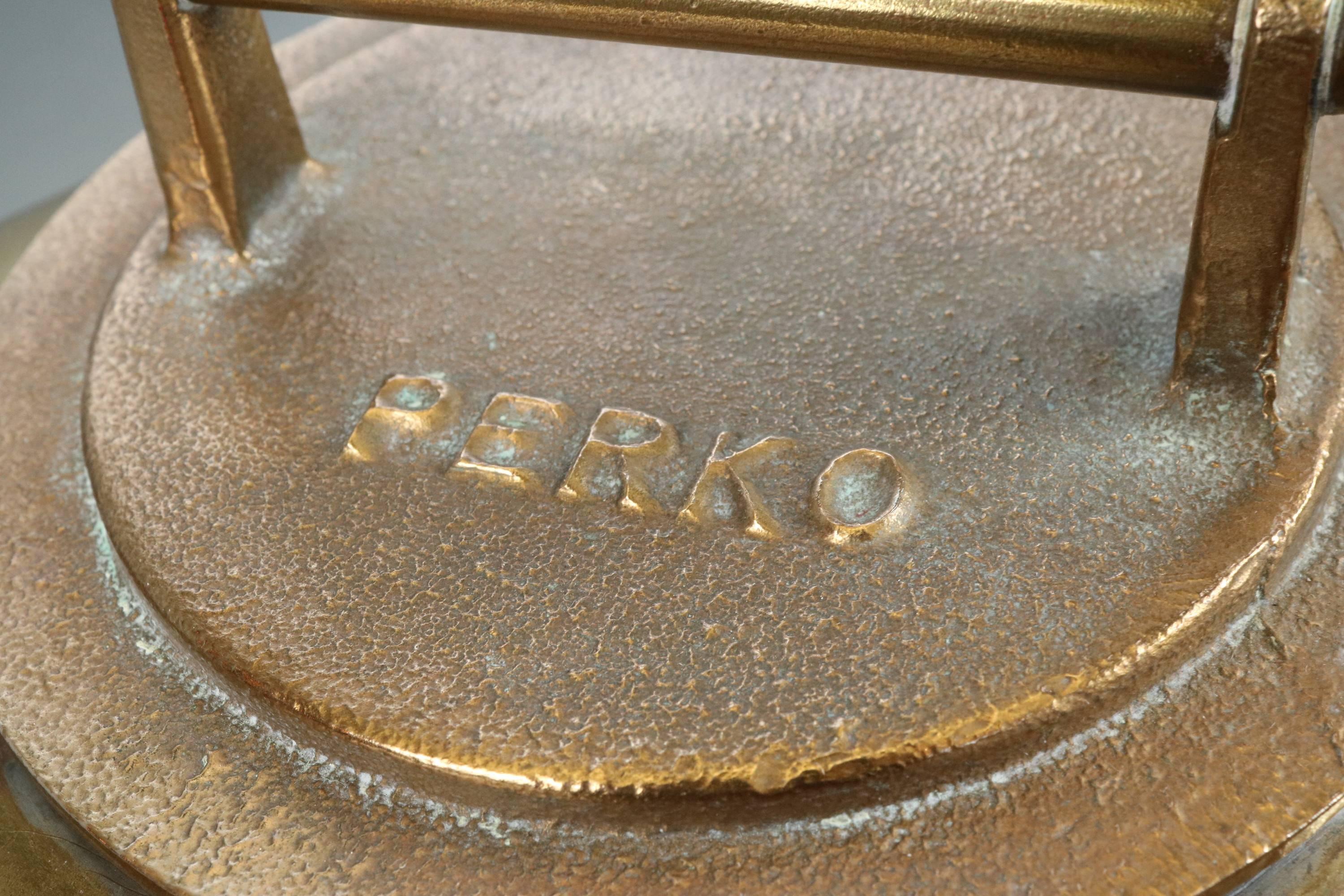 Brass Masthead Lantern by Perko In Good Condition For Sale In Norwell, MA