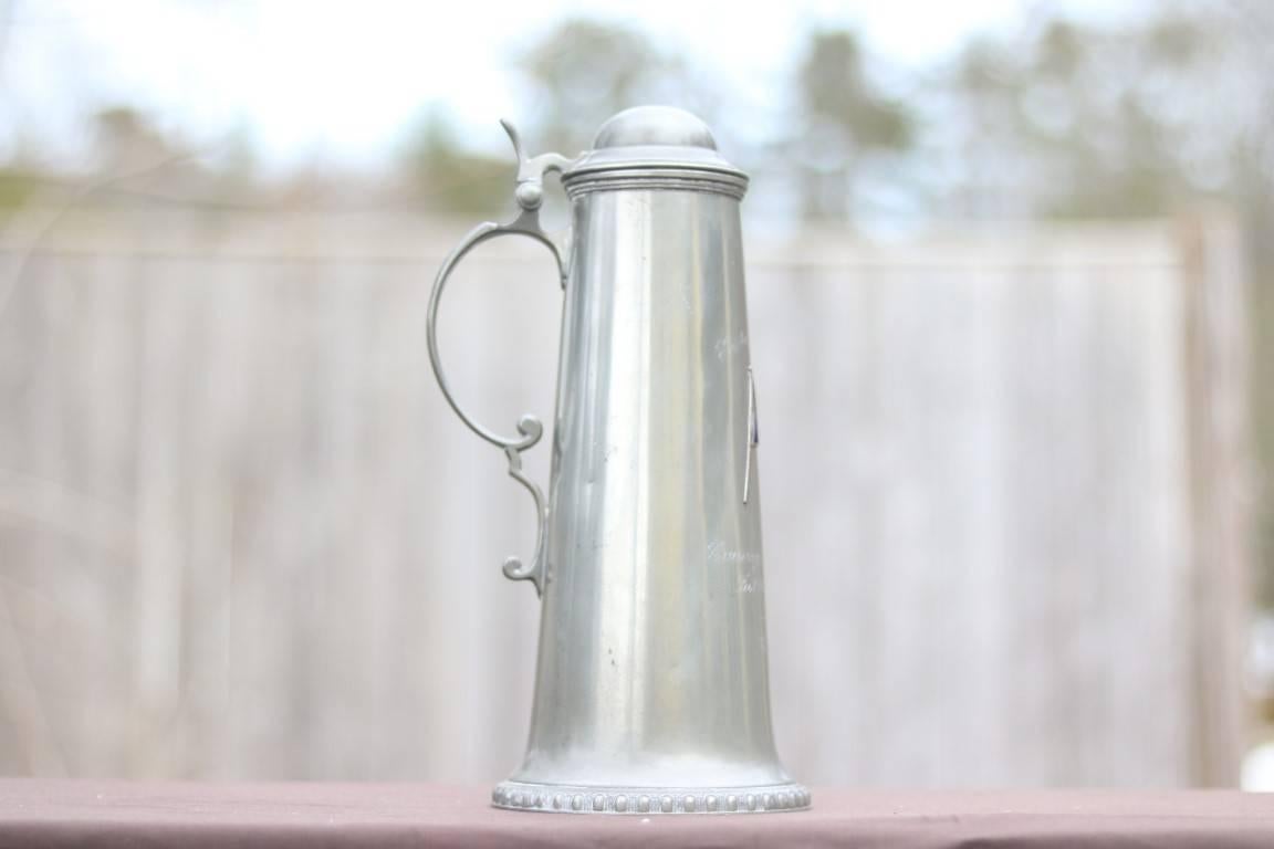 Pewter Stein Trophy Cup from Eastern Yacht Club In Good Condition In Norwell, MA