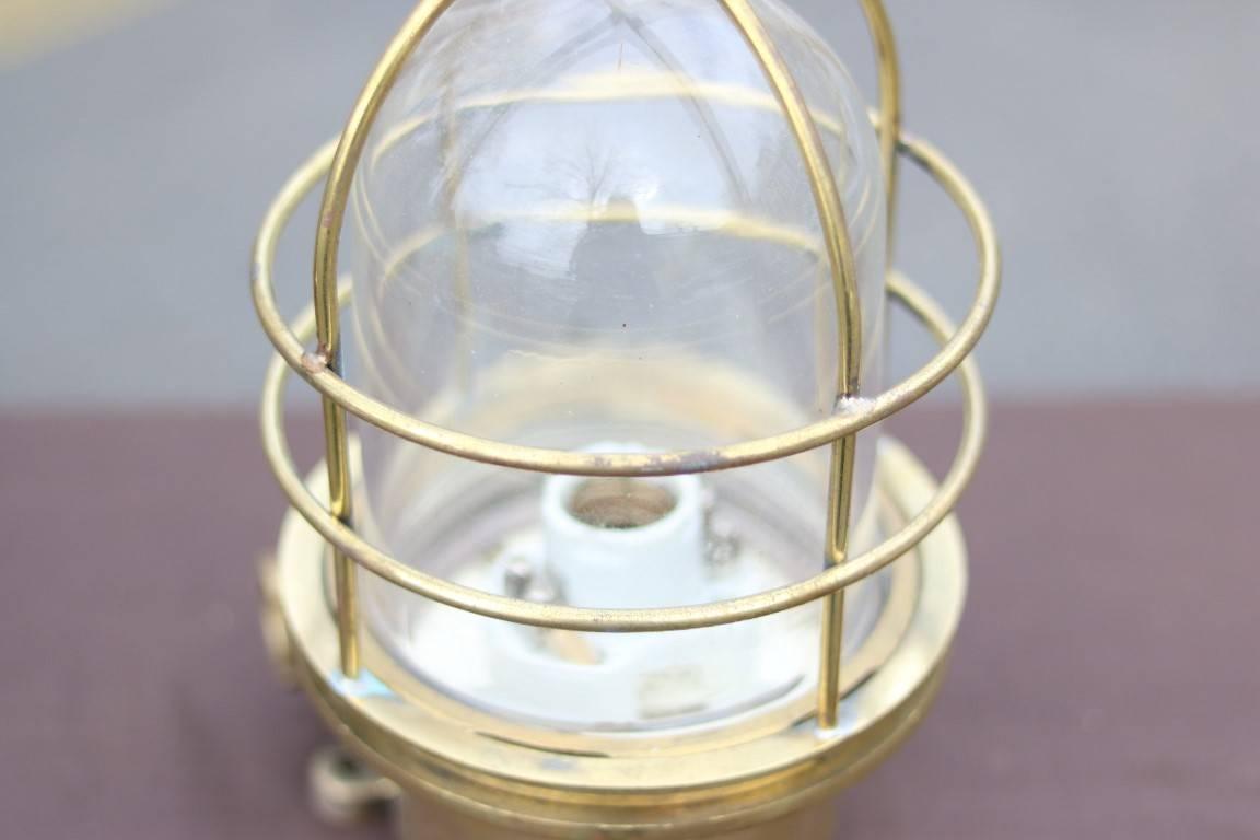 Brass Bulkhead Light In Good Condition In Norwell, MA