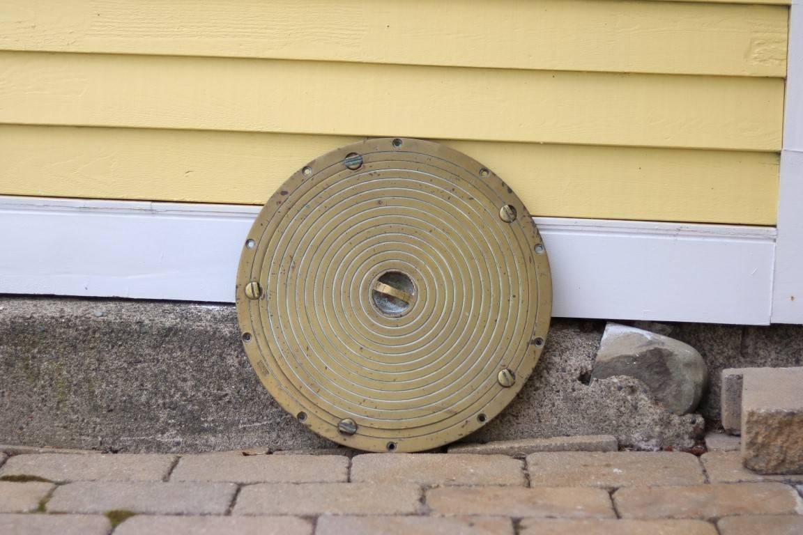 Solid Brass Deck Plate In Good Condition For Sale In Norwell, MA