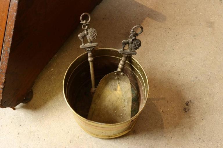 Antique Brass and Wood Coal Hod at 1stDibs