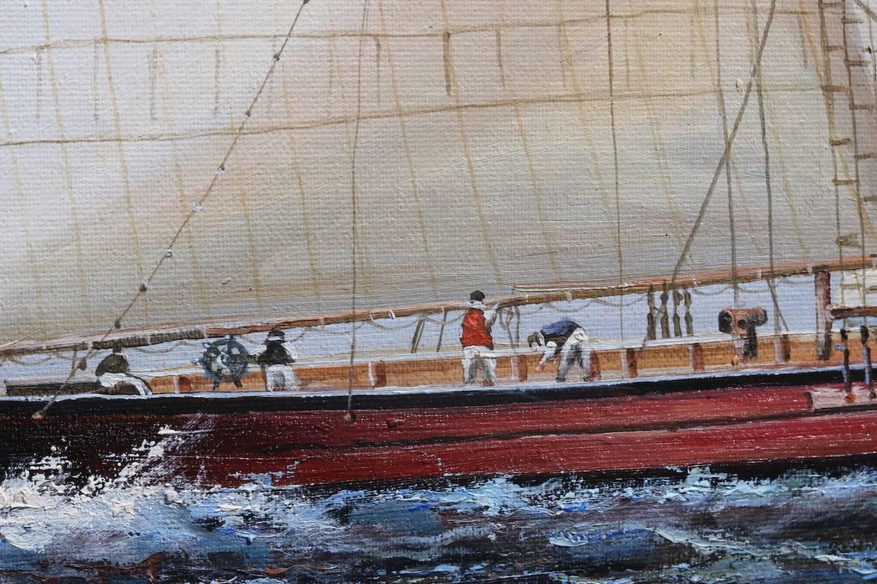 Oil on Canvas of a Yacht Race 1