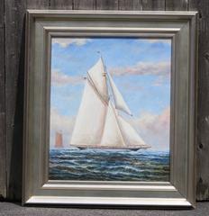 Gaff Rigged Sloop Oil on Canvas