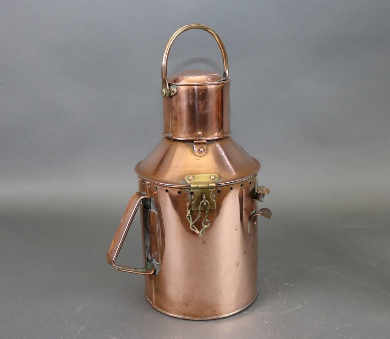 1954 English Ship's Signal Lantern by Davey In Good Condition For Sale In Norwell, MA