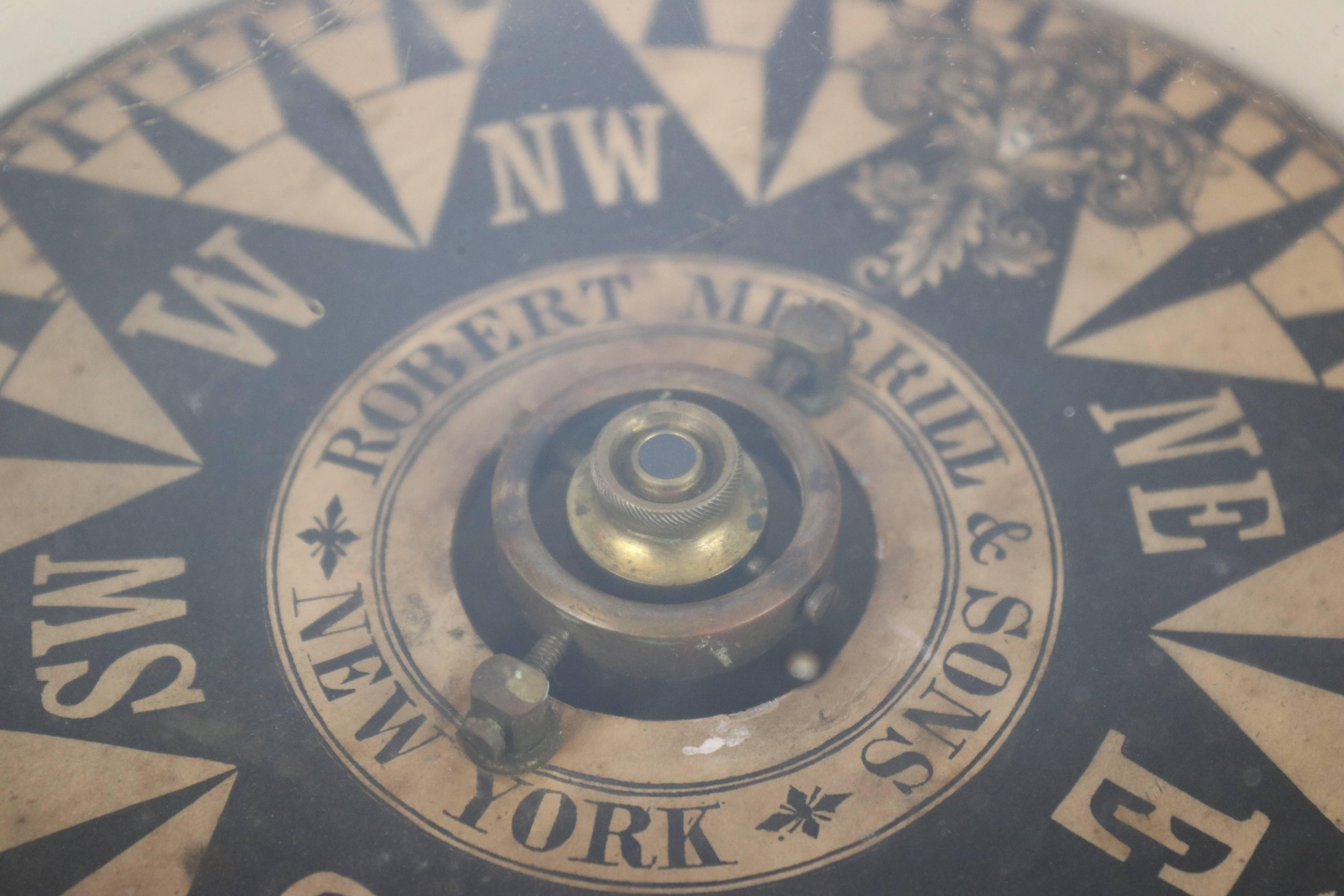 XIXe siècle Compas de bord The Robert Merill & Sons en vente