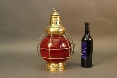 Solid Brass Ruby Red Perkins Lantern