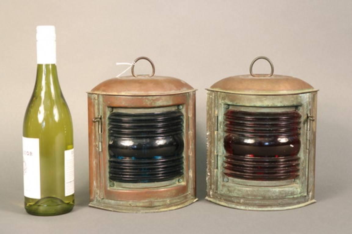 Early 20th Century Pair of Port and Starboard Lanterns