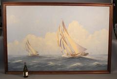 Schooner Oil on Canvas by Chase
