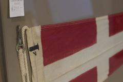 Red and White Linen Yacht "4" Signal Flag