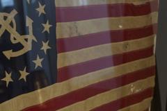 Authentic Linen Stars and Stripes with Anchor Flag