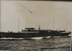 Original Antique Photograph of a Steam Yacht