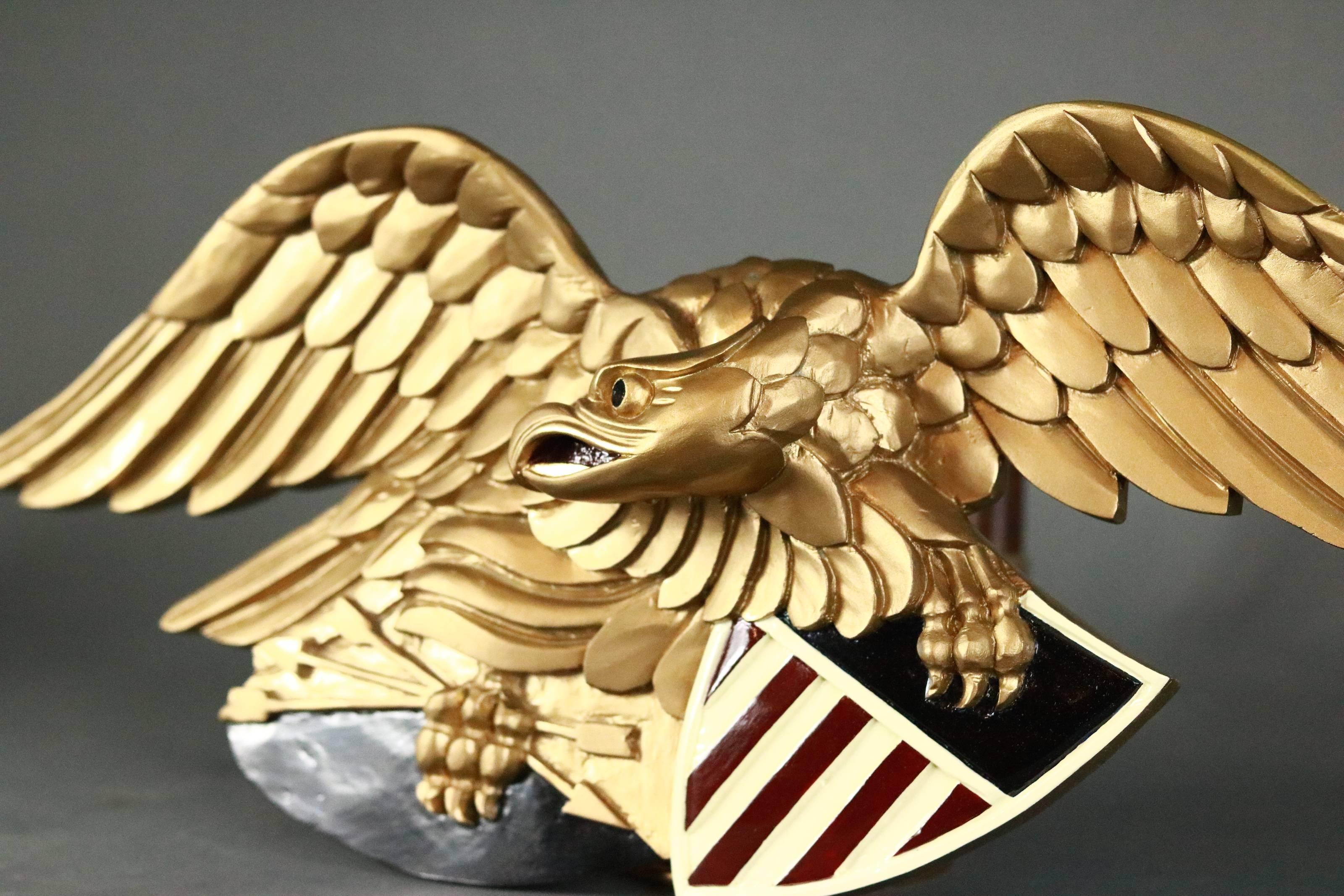 Hand-Carved Carved Eagle Louisburg Artistic Carving Co. Style