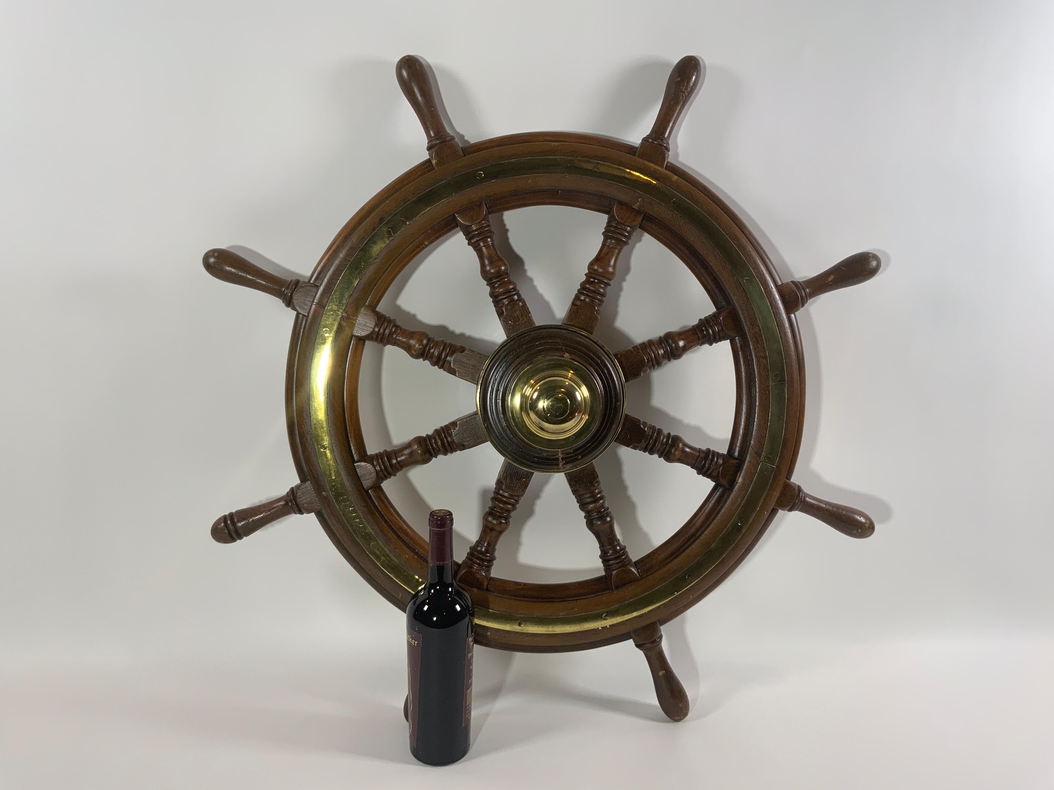 antique ship steering wheel
